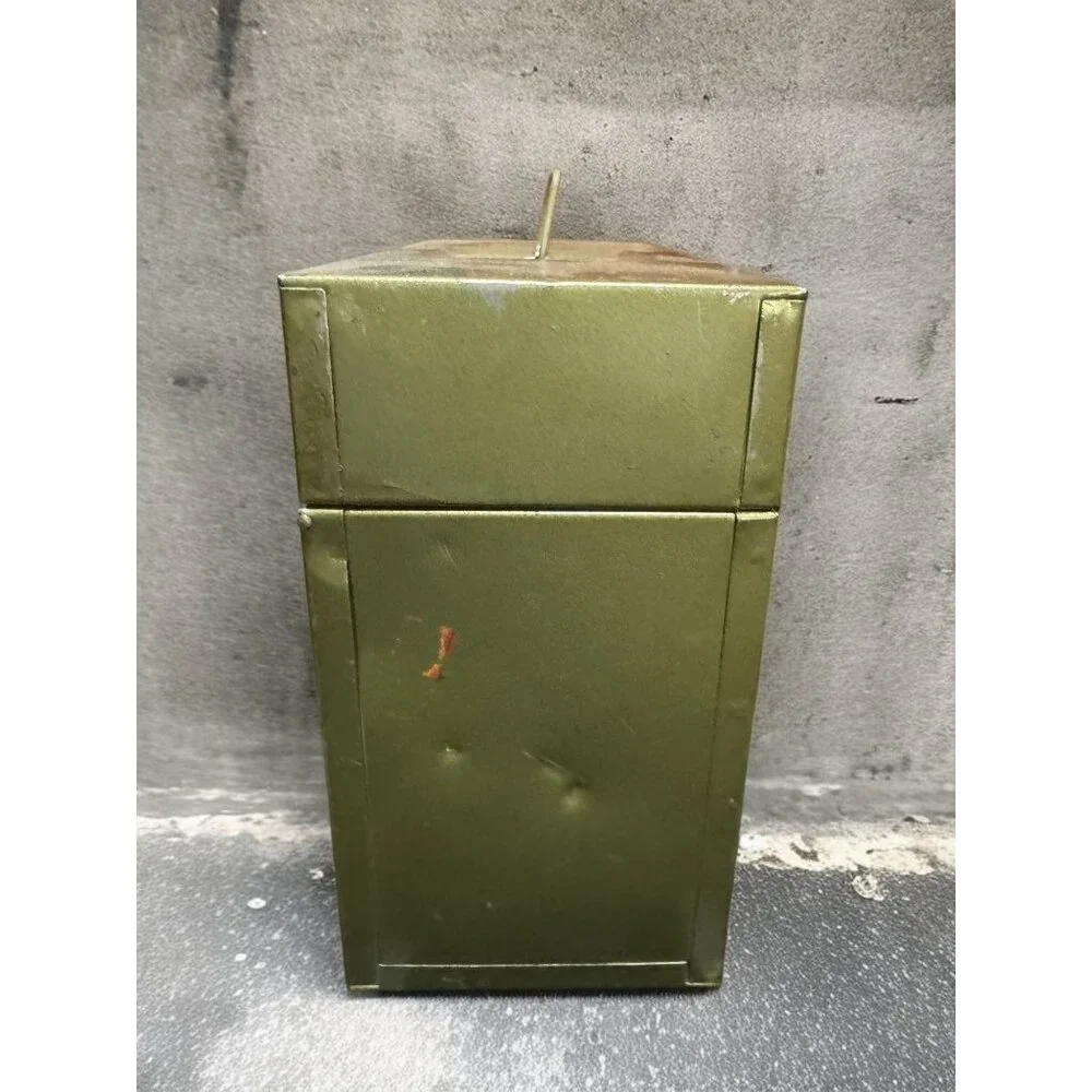 Vintage Hamilton Porta-File Green Metal File Box - No Key
